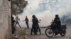 Venezuelan demonstrators clash with security forces in Urena, Venezuela.