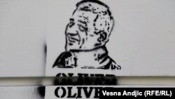 Grafit sa likom Olivera Ivanovića u Beogradu