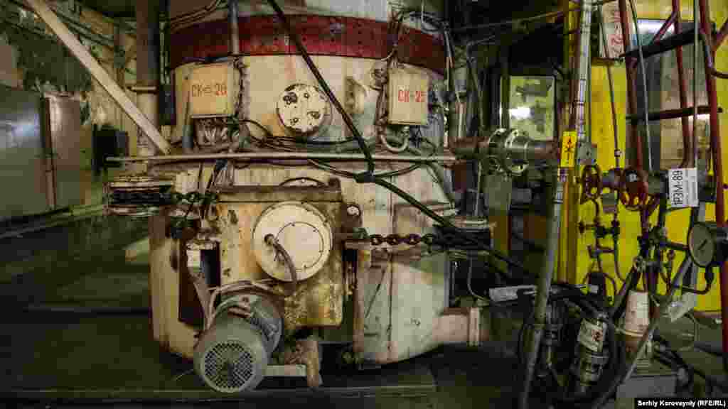 A pump in the turbine hall of Chernobyl's Unit 4.
