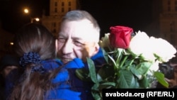 Belarus -- Former presidential candidate Andrei Sannikau after he has been realized from prison. Minsk 15apr2012
