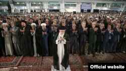 Supreme Leader, Ali Khamenei leading Eid Fitr prayers, where insulting poem was read