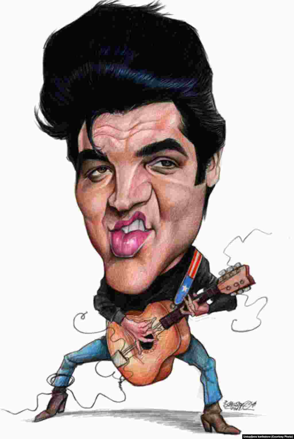 Germany - Caricature Elvis Presley by Petar Pismestrovic, caricaturist, undated