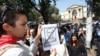 Armenia - Activists protest against Armenia’s membership in a Russia-led customs union in front of the presidential palace in Yerevan, 4Sep2013.