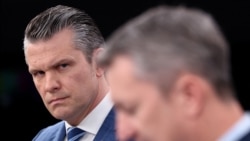 US Secretary of Defense Pete Hegseth holds a press briefing at the Pentagon on April 8.ss