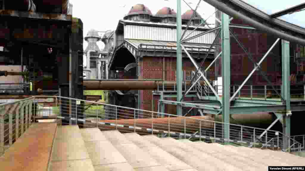 An outdoor cinema at the former iron works in Duisburg