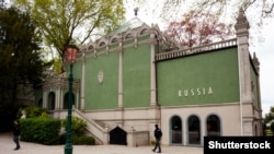 Порожній російський павільйон на 59-й Венеційській бієнале, Італія, 20 квітня 2022 року