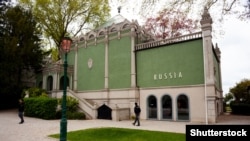 Порожній російський павільйон на 59-й Венеційській бієнале, Італія, 20 квітня 2022 року