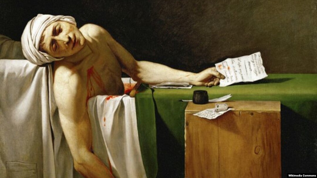 Jacques-Louis David, "Asasinarea lui Marat" (1793)