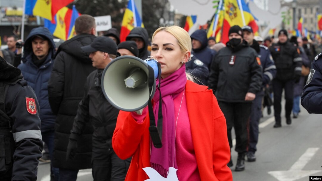Marina Tauber a condus în ultimele luni câteva proteste antiguvernamentale / Chișinău, 28 februarie 2023.