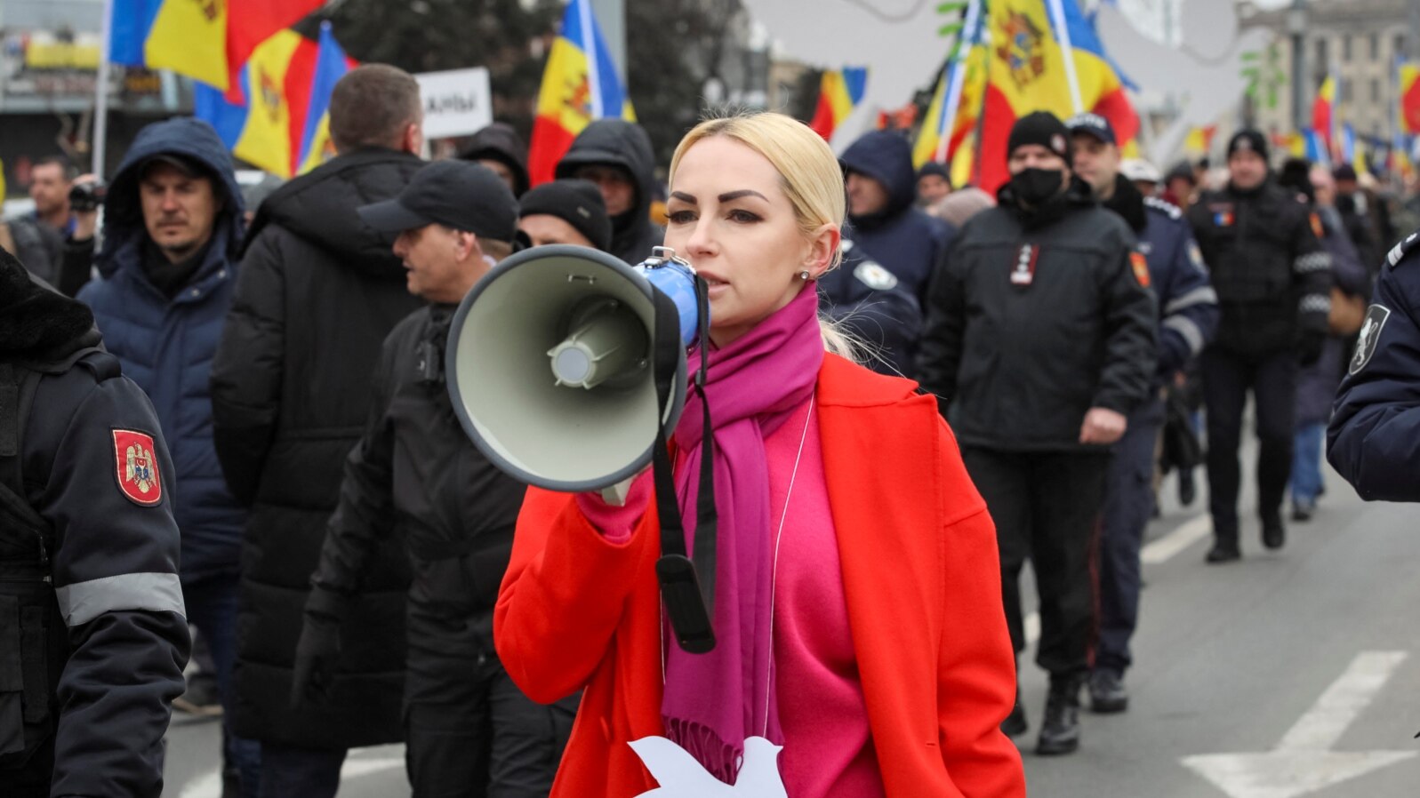 Marina Tauber a condus în ultimele luni câteva proteste antiguvernamentale / Chișinău, 28 februarie 2023.
