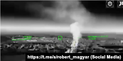 Пожежа після удару по ПС 110/35/10 кВ «Білогірськ». Білогірський район Криму, 3 липня 2026 року. Скриншот з відео СБС ЗСУ