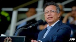 Presidenti i Kolumbisë, Gustavo Petro, gjatë një fjalimi në Kolumbi më 24 tetor 2025. 
