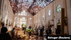 În biserica din Negombo, loc al unuia dintre atacuri, 21 aprilie 2019