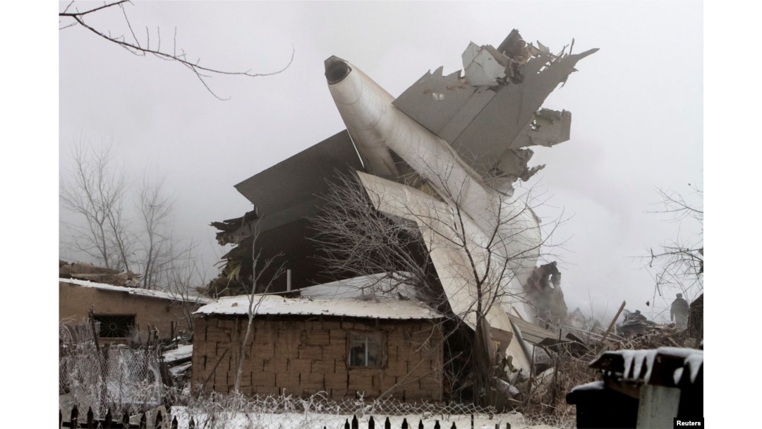 Scene Of Turkish Air Crash In Kyrgyz Village