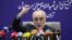 Head of the Atomic Energy Organisation of Iran (AEOI), Ali Akbar Salehi speaks at a press conference following a visit at the nuclear power plant of Natanz, November 4, 2019