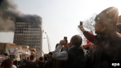 Пожар в небоскрёбе "Пласко" в Тегеране, январь 2017 года