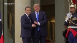 Macron Welcomes Trump To Elysee Palace