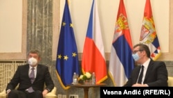 Premijer Češke Republike Andrej Babiš i predsednik Srbije Aleksandar Vučić, 10 februara 2021. u Beogradu