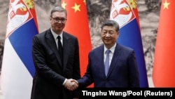 Predsednici Srbije i Kine Aleksandar Vučić i Si Đinping tokom susreta u Pekingu 25. maja 2026.