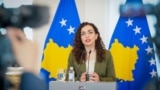 Presidentja e Kosovës, Vjosa Osmani. Rigë, 15 korrik 2025.