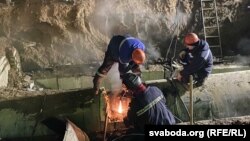 Ліквідацыя аварыі на водаправодзе, архіўнае фота 