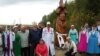 Участники церемонии освящение новой киремети в Чувашии