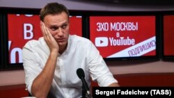 Алексей Навальный в студии радиостанции «Эхо Москвы», 22 октября 2018 года.