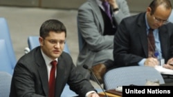 Serbian Foreign Minister Vuk Jeremic addresses the Security Council.