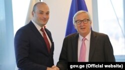 მამუკა ბახტაძე და ჟან-კლოდ იუნკერი. ბრიუსელი, 2019 წლის 14 მაისი