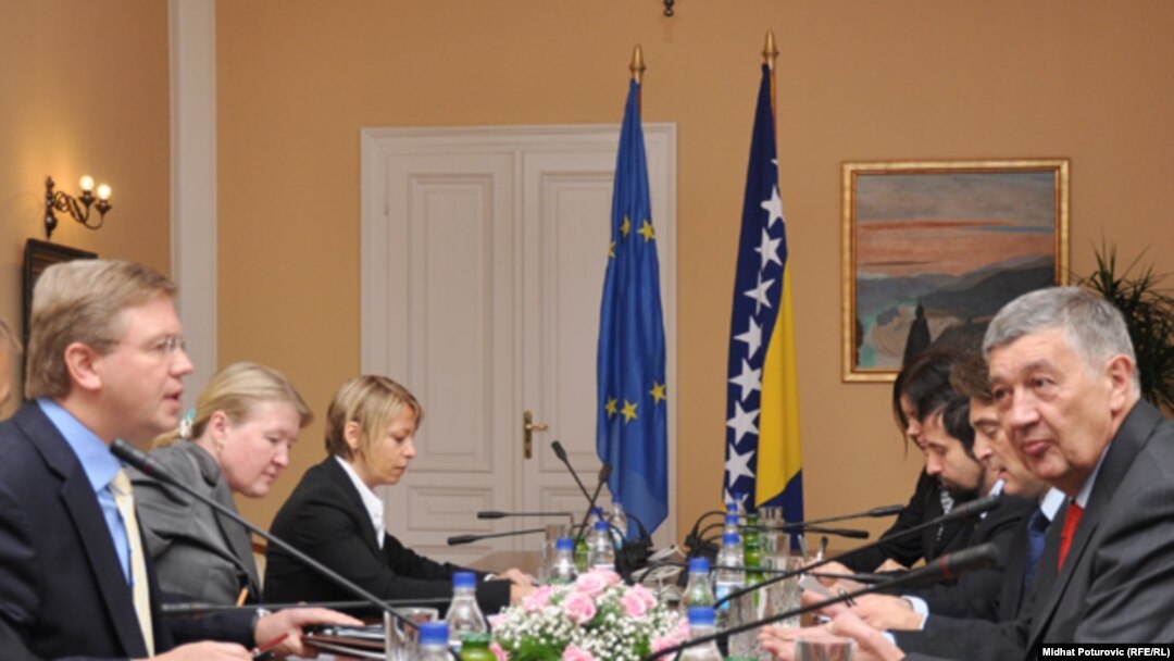 Štefan Fule sa članovima Presjedništva BiH, Sarajevo, 8. oktobar 2010
