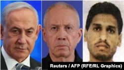 Benjamin Netanyahu (majtas), Yoav Gallant (në mes) dhe komandanti ushtarak i Hamasit Mohammed Diab Ibrahim.