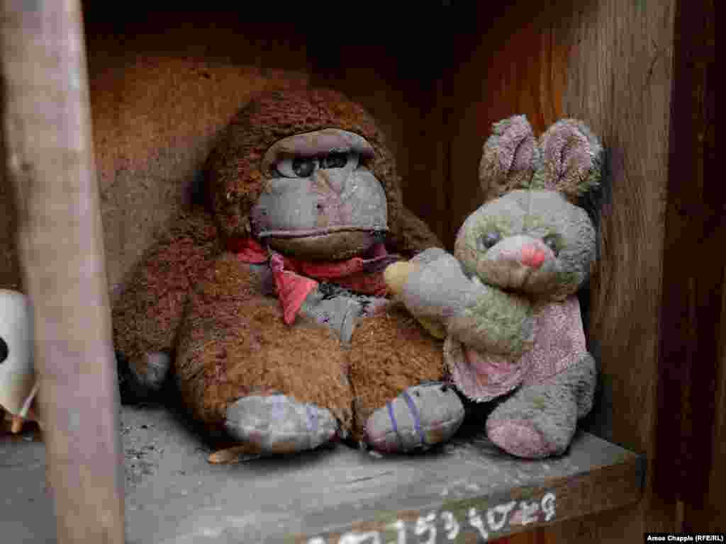 But the neighbor, who declined to be named, was not a fan of the unusual yard, telling RFE/RL the toys are "garbage."