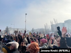 Studenti u protestu kod Skupštine grada, Novi Sad, 30. decembar 2024.