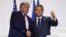 French President Emmanuel Macron shakes hands with then-U.S. President Donald Trump after a joint press conference at the end of a G7 summit in France in 2019.