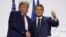 French President Emmanuel Macron shakes hands with U.S. President Donald Trump after a joint press conference at the end of the G7 summit in Biarritz, France, August 26, 2019