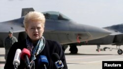 Președinta Lituaniei, Dalia Grybauskaite la baza militară de la Siauliai