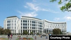 An artist's depiction of the planned Kempinski Hotel in Minsk, due to be completed by the end of 2013.