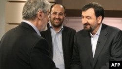محسن رضایی و میرحسین موسوی، پس از مناظره انتخاباتی، خرداد ۸۸