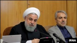 Iran's President Hassan Rouhani during his cabinet meeting, Wed. Sept 12, 2018