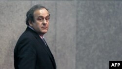 Michel Platini în 2015 înaintea interdicției sale în administrația sportivă