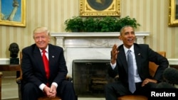 Presidenti i SHBA-së, Barack Obama dhe presidenti i zgjedhur, Donald Trump 