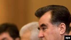 Tajik President Emomali Rahmon pictured on a visit to Beijing. 