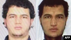 A combo photo shows portraits taken from the arrest warrant for Anis Amri.