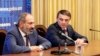 Armenia - Prime Minister Nikol Pashinian (L) introduces the new chief of the Armenian police, Valeri Osipian, to senior police staff in Yerevan, 11 May 2018.