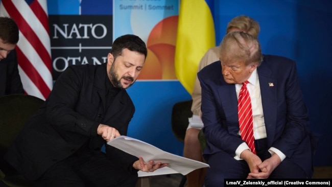 Володимир Зеленський і Дональд Трамп. Гаага, Нідерланди, 25 червня 2025 року