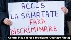 Protest al Grupului #MulțumescPentruFlori în fața Ministerului Sănătății, 5 martie 2020.