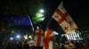 معترضان در تظاهرات چهارشنبه شب پرچم‌های گرجستان و اتحادیه اروپا را در دست داشتند