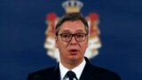 SERBIA -- Serbian President Aleksandar Vucic speaks during a press conference in Belgrade, July 20, 2019