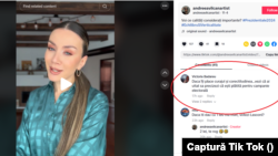 Un utilizator TikTok atrage atenția că postarea ar fi trebuit marcată ca publicitate.