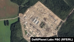 Satellite images show construction of a potential military facility in Belarus, according to military analysts.